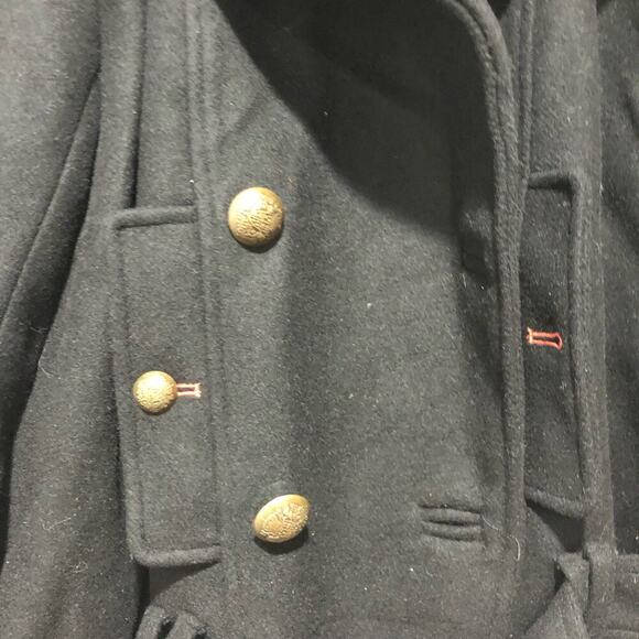 Free People Manteau Cecelia Peacoat Button Front Buckle Detail Black M $348 - Picture 13 of 16